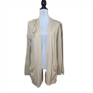 Chelsea28 Ruffle Open Cardigan NWT